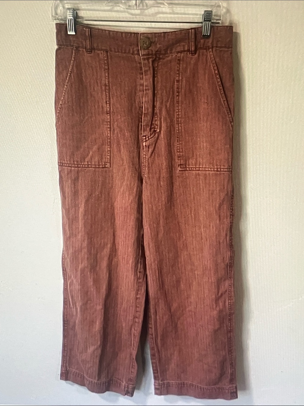 Free People Wide Leg Pants in Rust